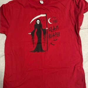 Red Glam Reaper Graphic T-Shirt